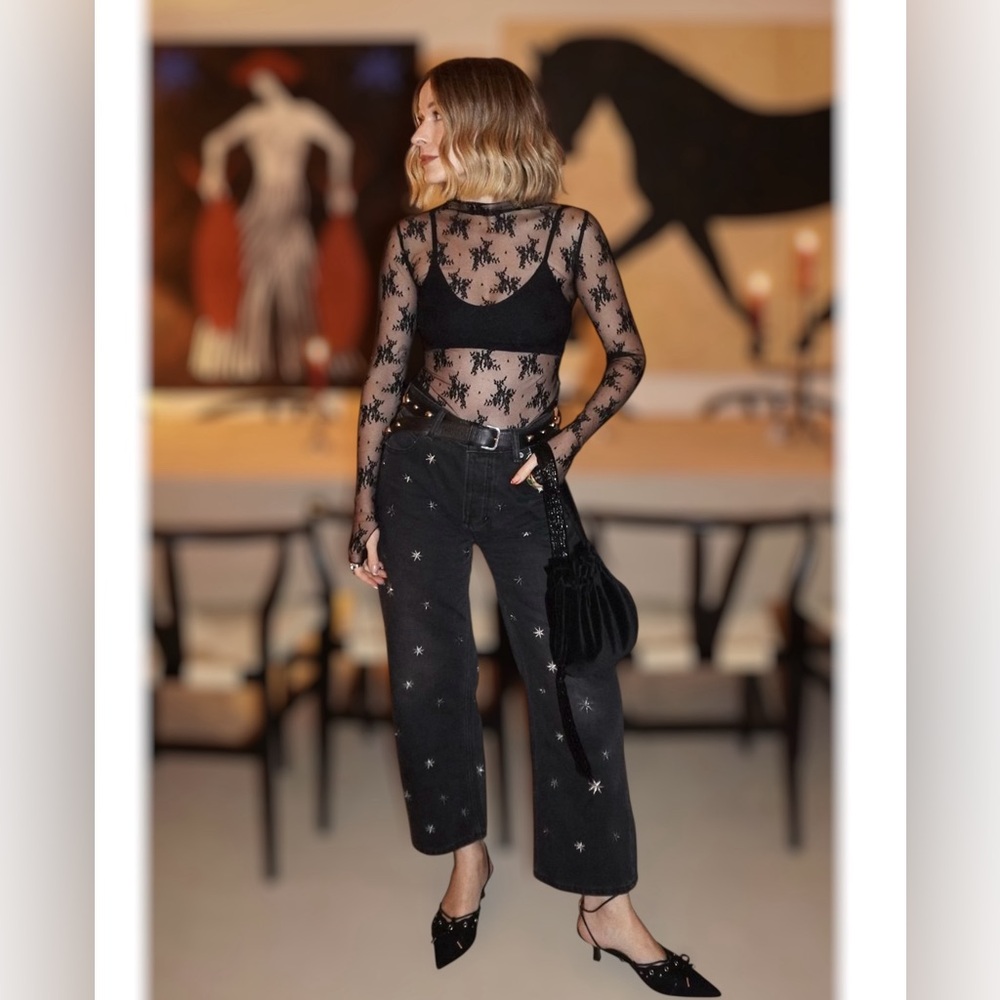Last 1!! NWT Free People x We The Free Deep Trance Boyfriend Jeans -Starry Night